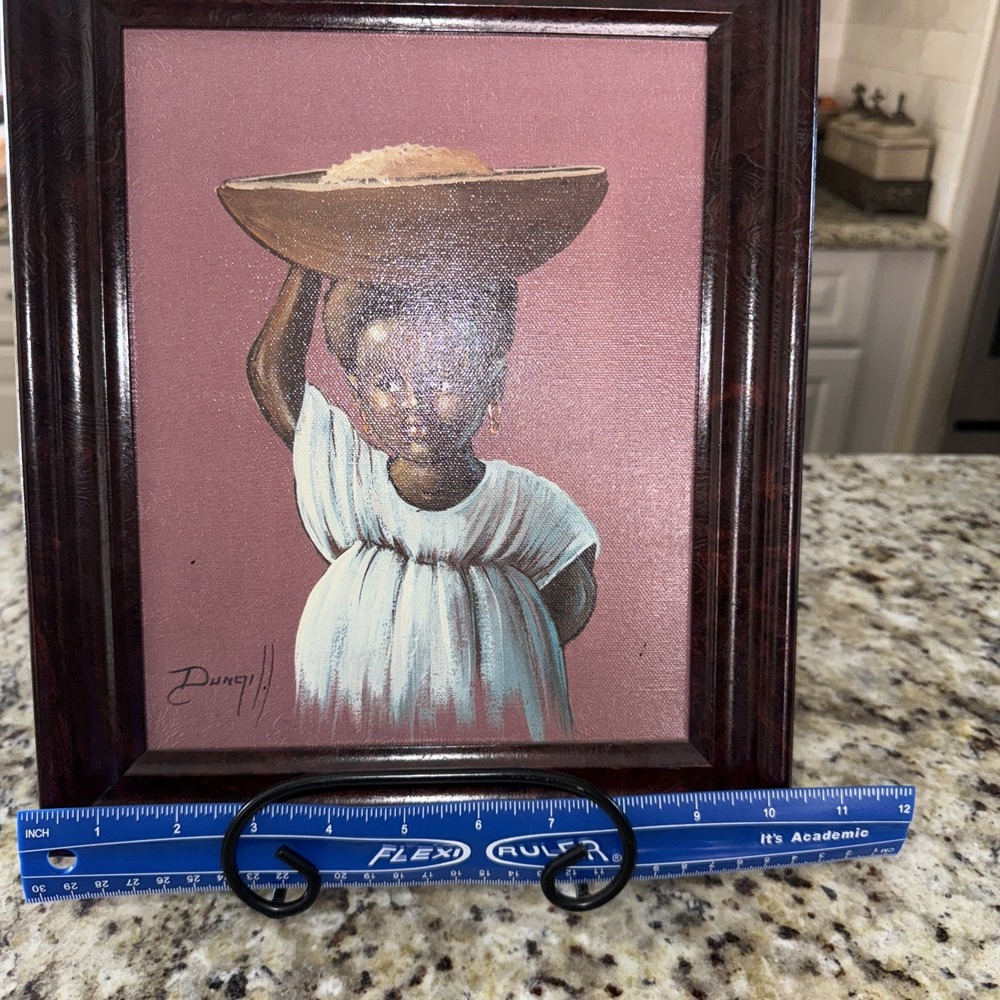 ELAINE DUNGILL AFRICAN GIRL GICLEE Lithograph On CANVAS Certified 4498 Bowl Head